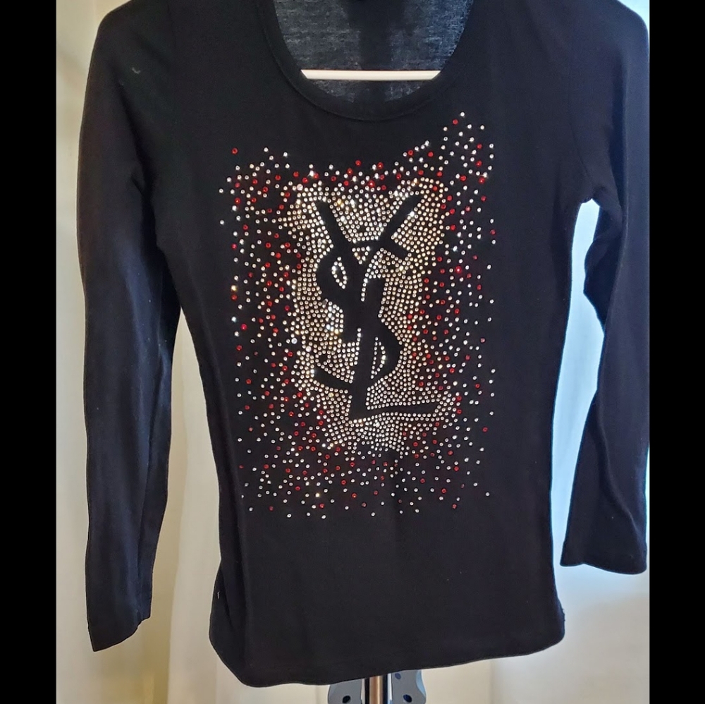 Black YSL gem stone shirt